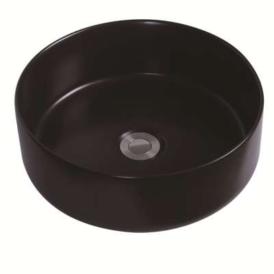 Chaozhou round shapematt black color  bathroom ceramic wash basin